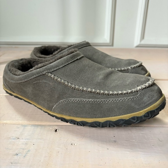 Grey/Taupe Suede Slippers - Picture 3 of 10